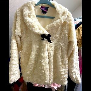 Girls rule faux fur coat